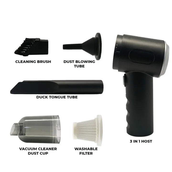3 in 1 Car Vacuum Cleaner, Cordless Portable Mini Vacuum Cleaner