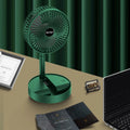 Rechargeable - Portable Telescopic Folding Fan Table Desk Fan | 3 Speeds Adjustable Heightr)