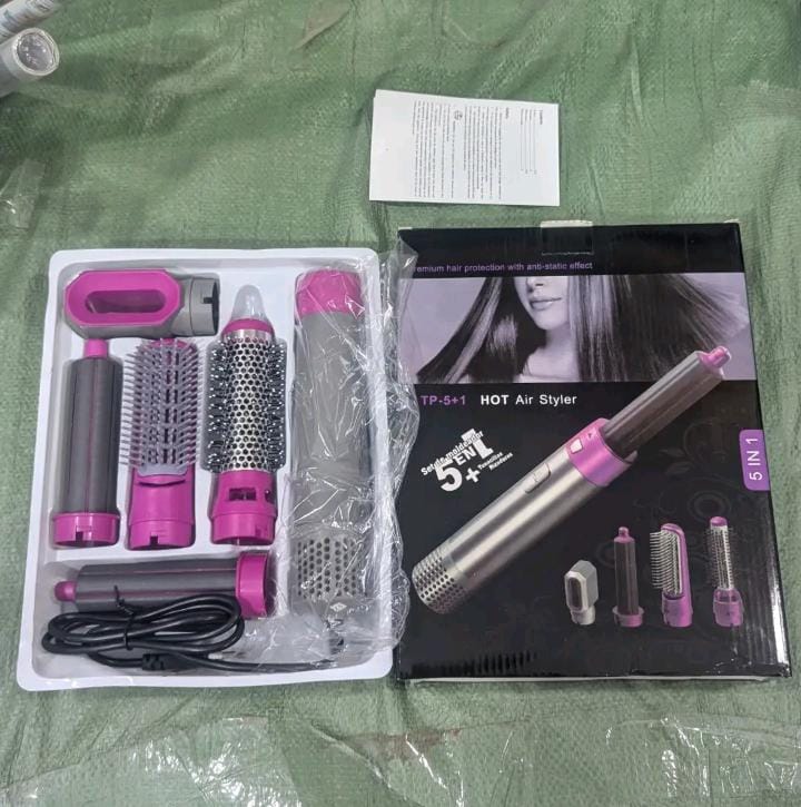 5-in-1 Professional Hot Air Styler & Hair Dryer Set – Multi-Functional Curler, Straightener & Volumizer Kit